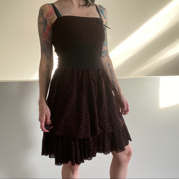 BNWOT goth-inspired polka dot dress - Picture 1 of 4